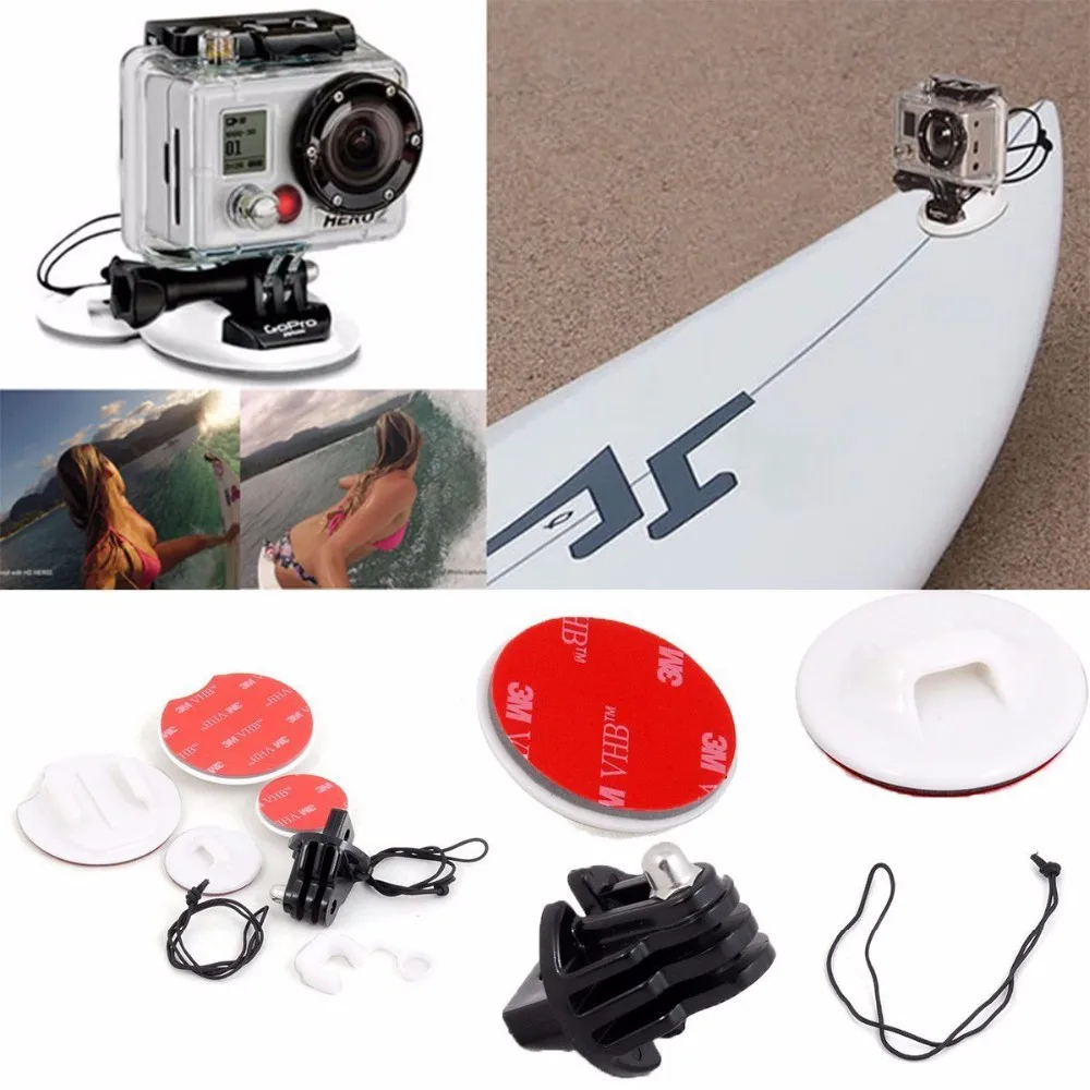 Surf Surfing Kit Mount Summer Surfboard Fixed Bracket Bodyboard + Tether  Locking Plug For Gopro Hero 8 9 10 Xiaomi YI SJ5000