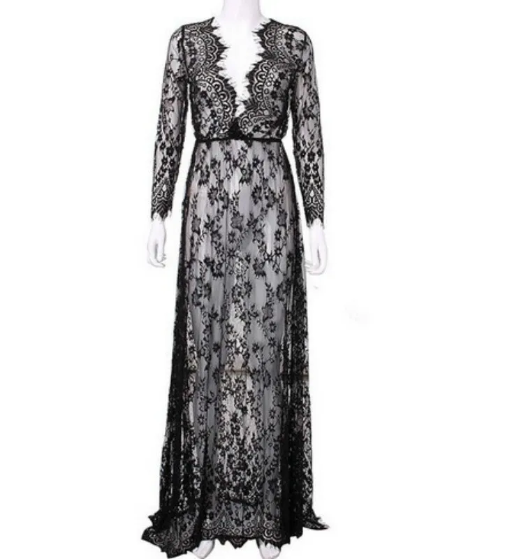 sheer dress White Lace Dress See 