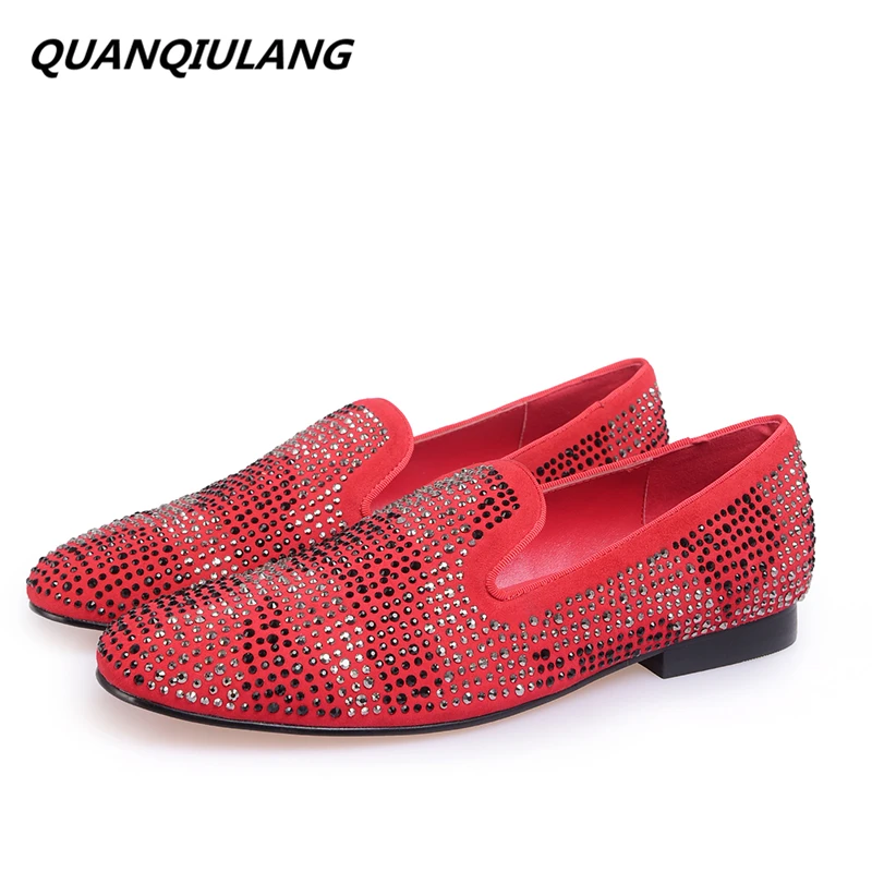 designer red loafers