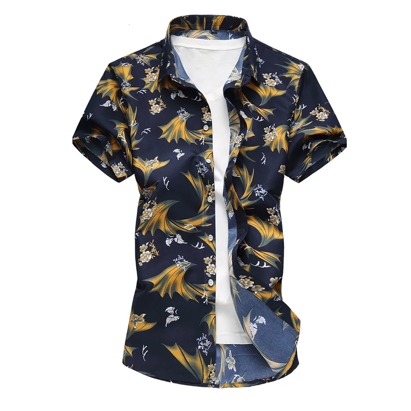 mens short sleeve hawaiian casual floral shirts