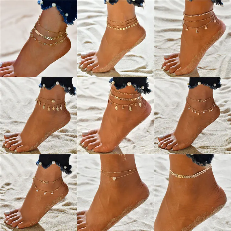 Modyle Vintage Beach Foot Anklet For Women Bohemian Female Anklets Summer Bracelet On the leg Jewelry-animated-img