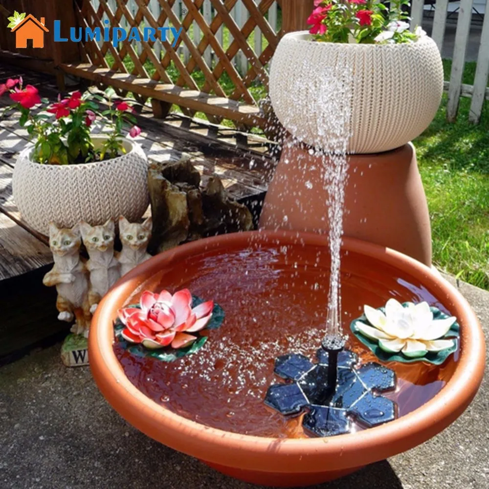 small solar floating water fountain