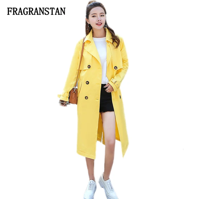 yellow trench jacket