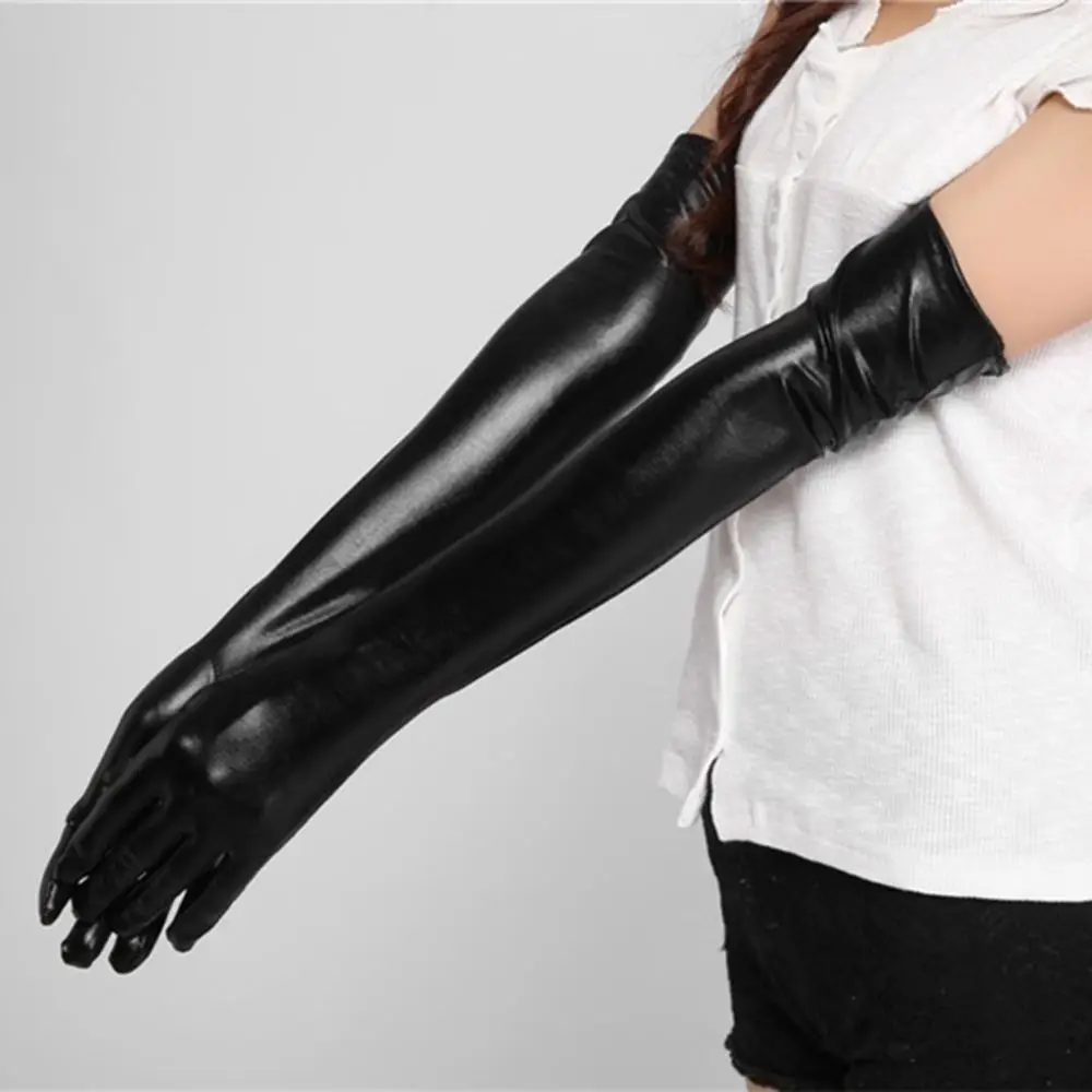 sexy long leather gloves