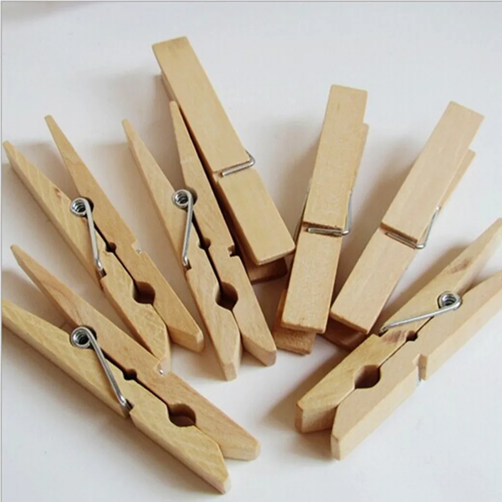 100pcs Wooden Clothespins Multi-functional Reusable Mini Wooden