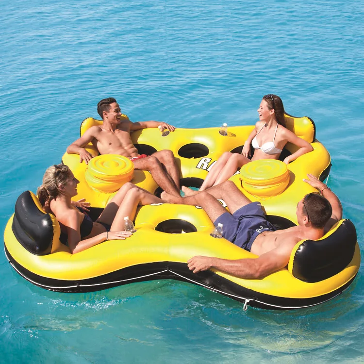 inflatable pool island lounger