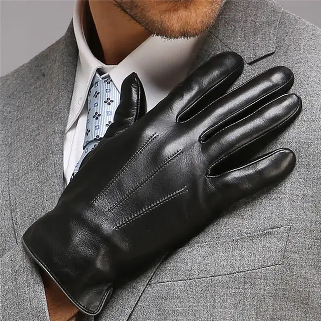 mens slim leather gloves