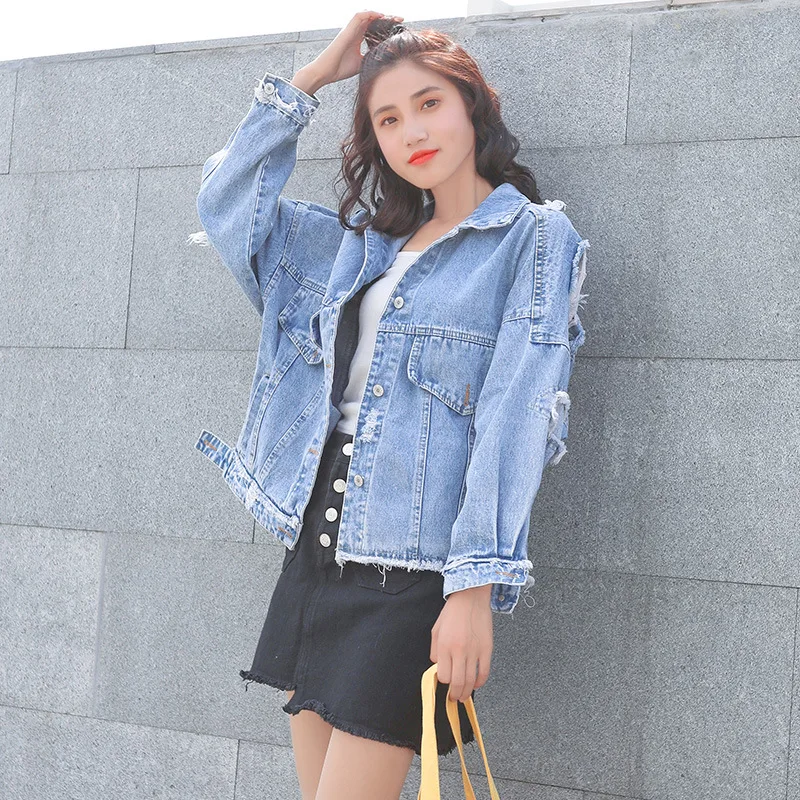2019 New Women Basic Coat Denim Jacket 