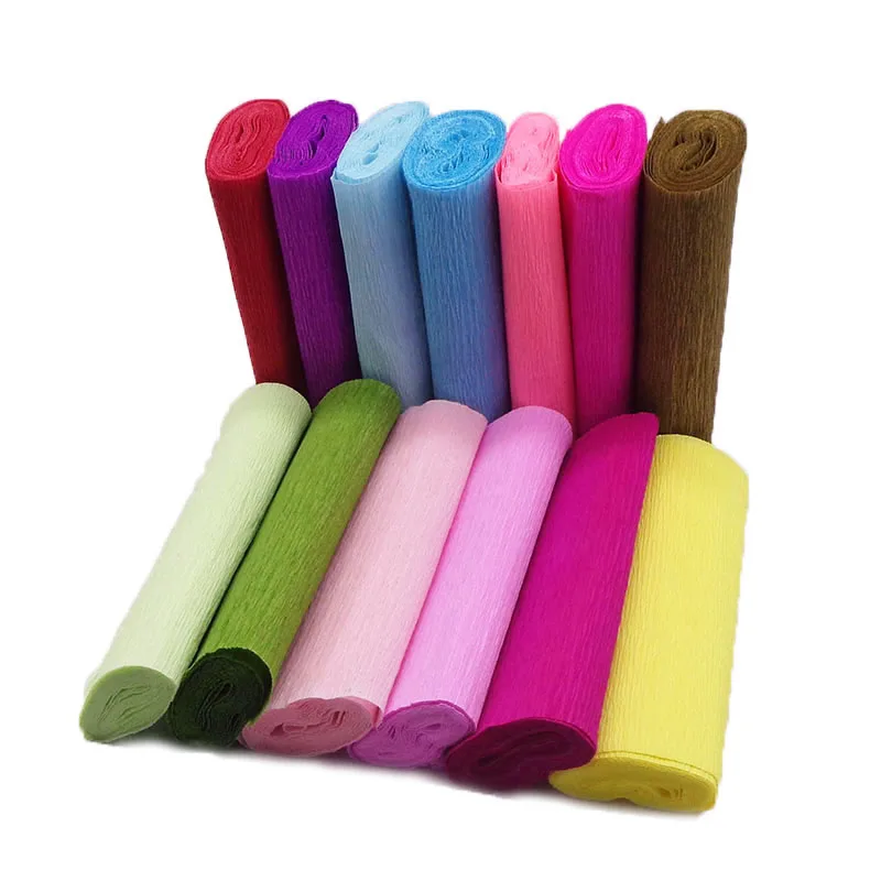 50x250cm Colored Crepe Paper Roll Origami Crinkled Crepe Paper