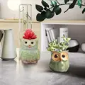 Cartoon Owl Shape Succulent Ceramic Flower Pot Home Living Room Decoration Random Style Delivery Plant Potted Vase Decoration preview-6