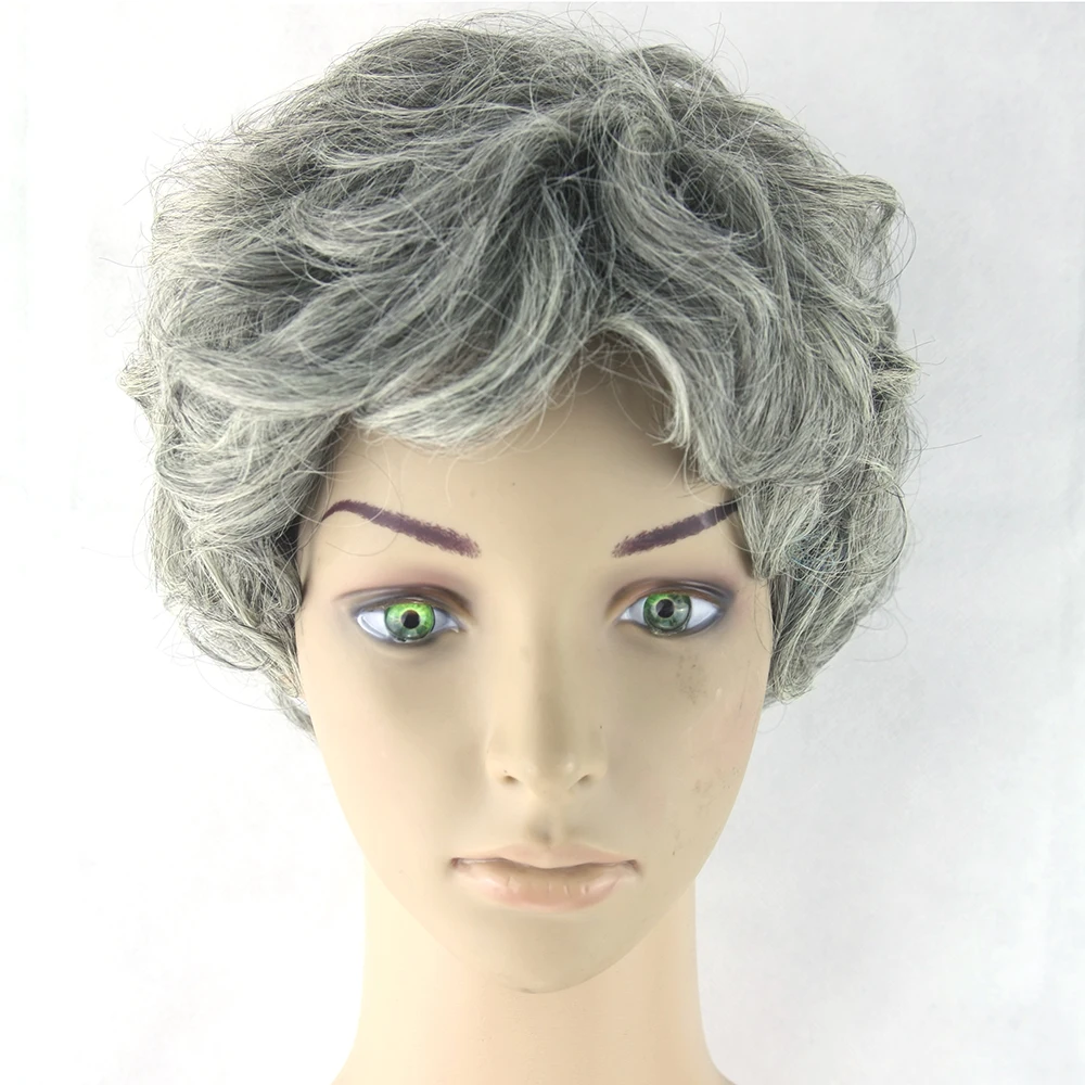 white and gray wig