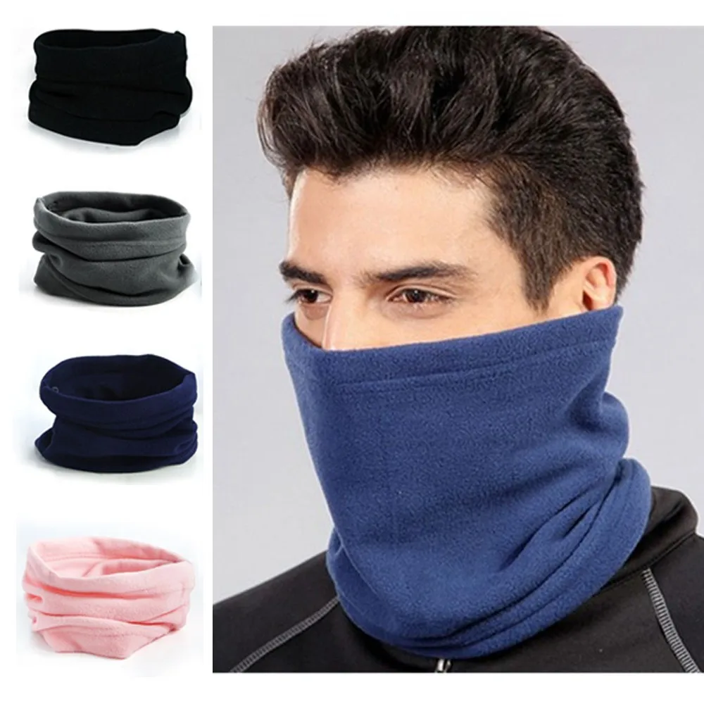 Fashion Unisex Fleece Scarfs Winter Spring Casual Thermal Snood Neck Warmer Face Mask Beanie Hats Hot Sale Headwear Accessories-animated-img