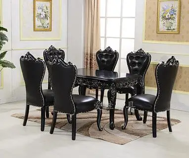 black dining table set for 4