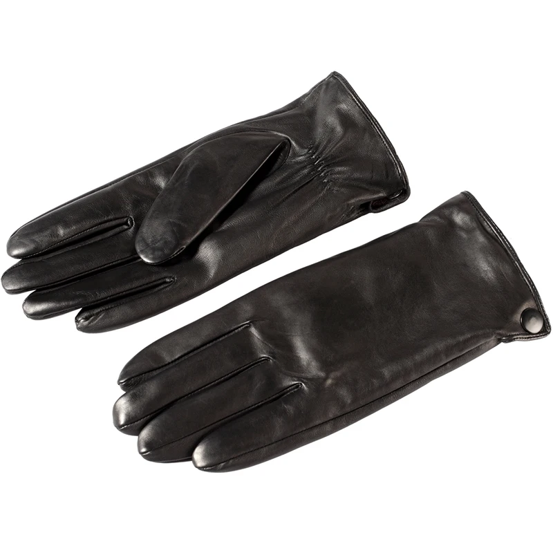 mens black leather winter gloves