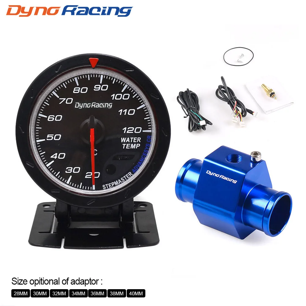 Dynoracing 60MM Car Water Temperature Gauge 20-120 Celsius With Water Temp Joint Pipe Sensor Adapter 1/8NPT-animated-img