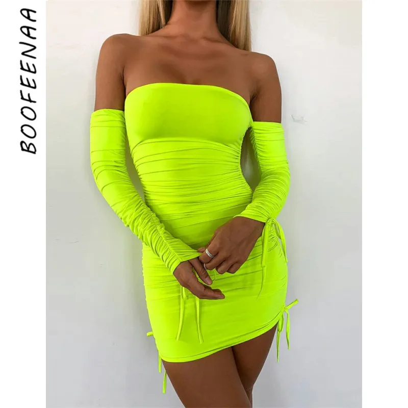 neon dress with sleeves