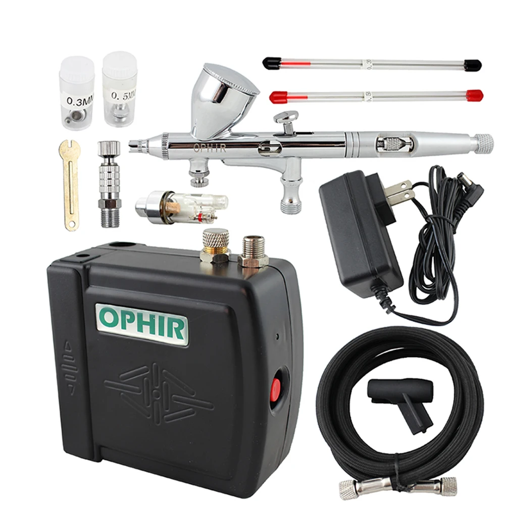 Xdovet 40PSI Airbrush Kit with Compressor 3 Speeds Compressor 0.3mm Needle  & 7CC/20CC Cup Dual-Action Airbrush Set - AliExpress