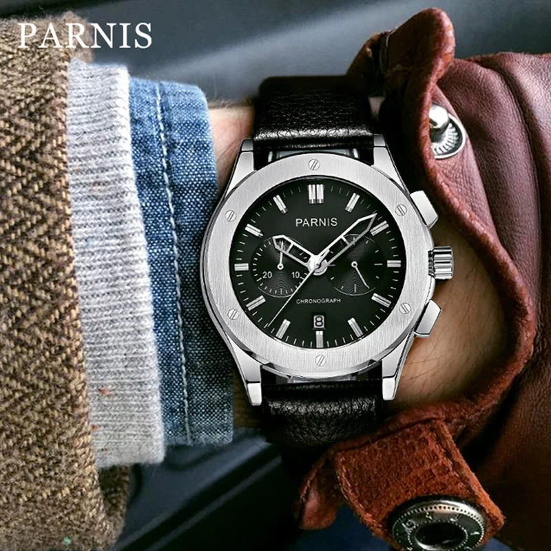 Acquistare Orologi da uomo | 42mm Parnis Watch Men Quartz Mens Watches Top  Brand Luxury Military Pilot Quartz Men Watch Genuine Leather 5Bar  Waterproof 2022