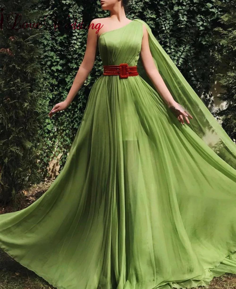New Arrival Green Chiffon Evening Dress 