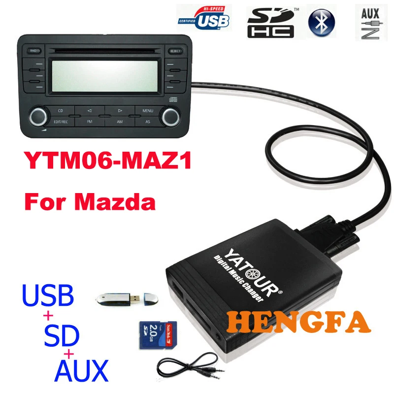 Yatour Car Digital Music Changer USB MP3 AUX adapter For Mazda 3/5/6 Miata/MX5 MPV 2003-2008 yt-m06 Audio Car MP3 Player-animated-img