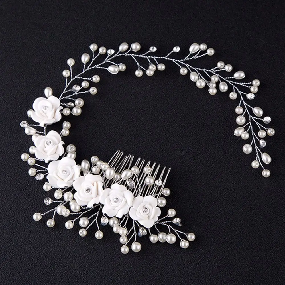 20pcs Women Flower Hairpin Stick Wedding Bridal Crystal Pearl