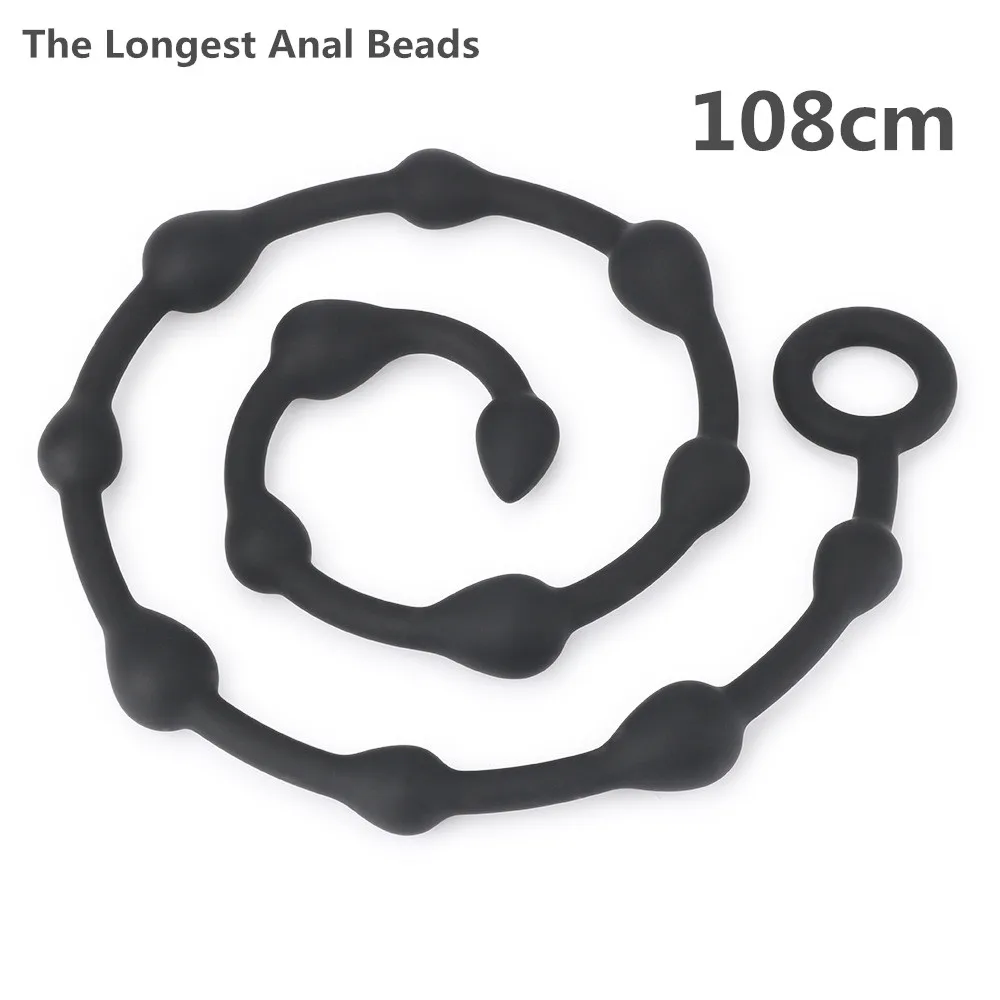 Купить Секс товары | The Longest Anal Beads 108cm Anal Plug Sex toys for  Woment and Men Silicone Prostate Massager Erotic Flirt Toy Drop shipping