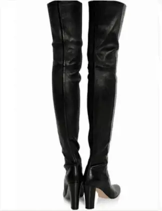 thigh high boots square heels