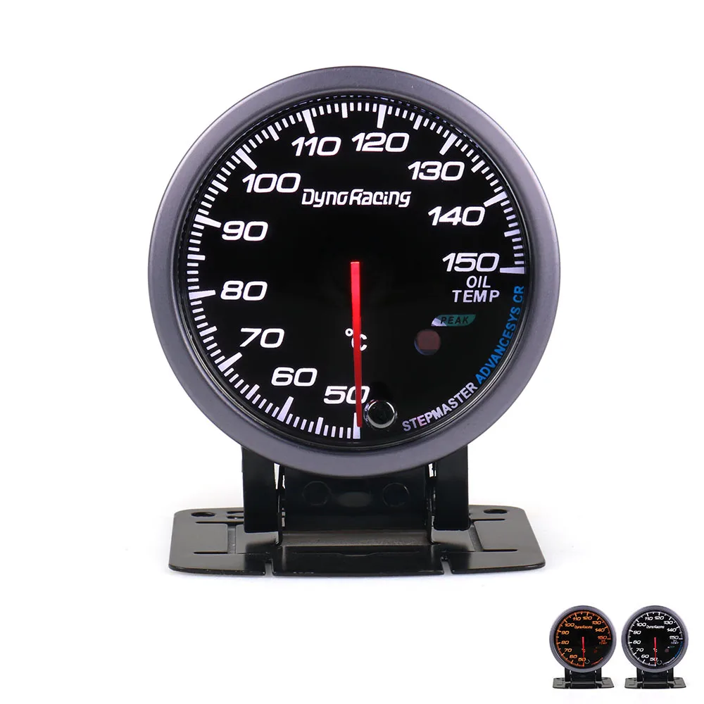 Dynoracing 60MM Black Face Car Oil Temperature Gauges 50-150C Oil Temp Sensor With Red & Amber Lighting Car meter TT101481-animated-img