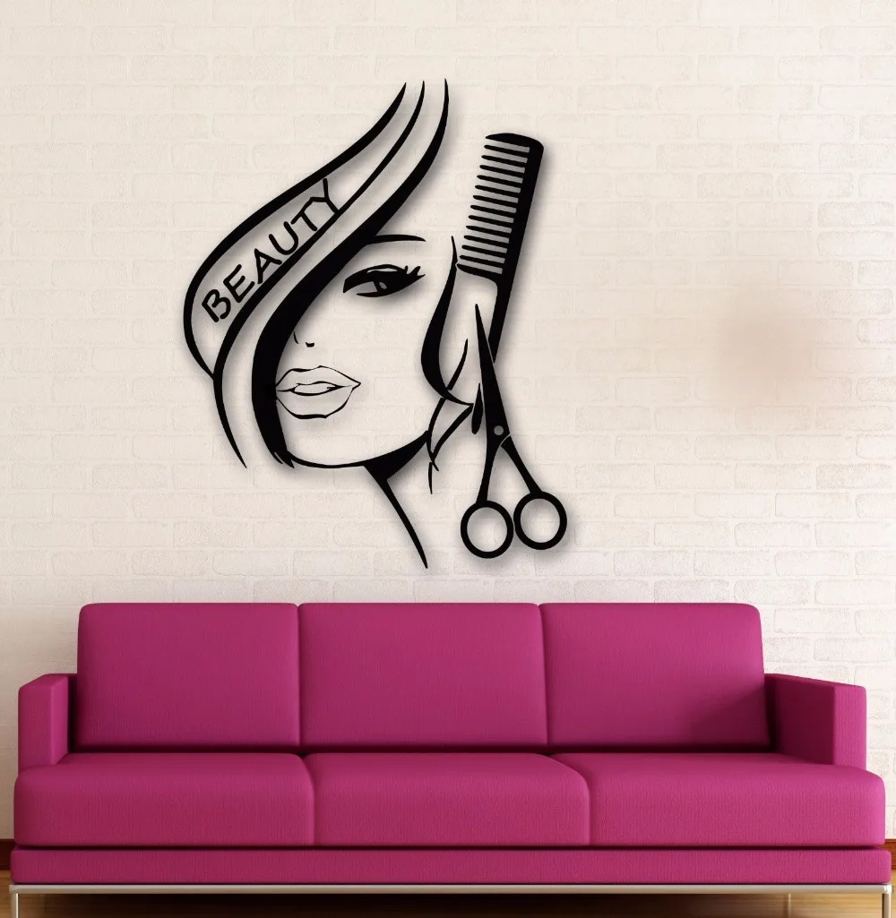 Details about   Girl Beauty Salon Wall Decals Sticker Removable Vinyl Mural Home Décor 60x44cm