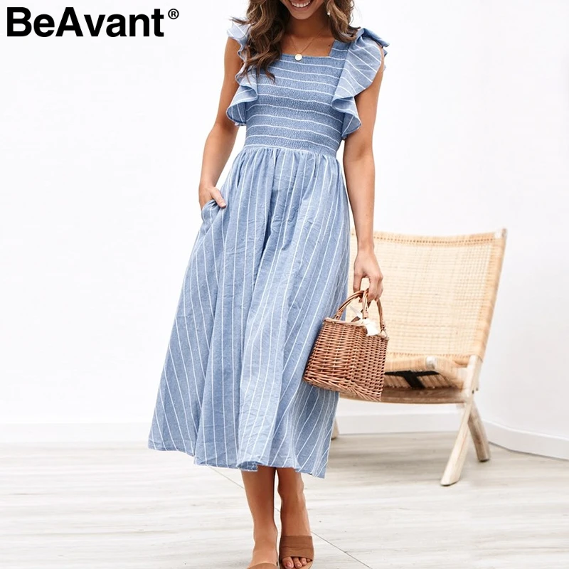 קנו שמלות | BeAvant Striped pleated 