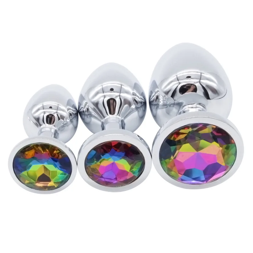 Купить Секс товары | Metal Rainbow Jewel Anal plug butt plug anal sex toy  for men and women 3 sizes