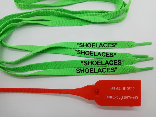 green off white shoelaces