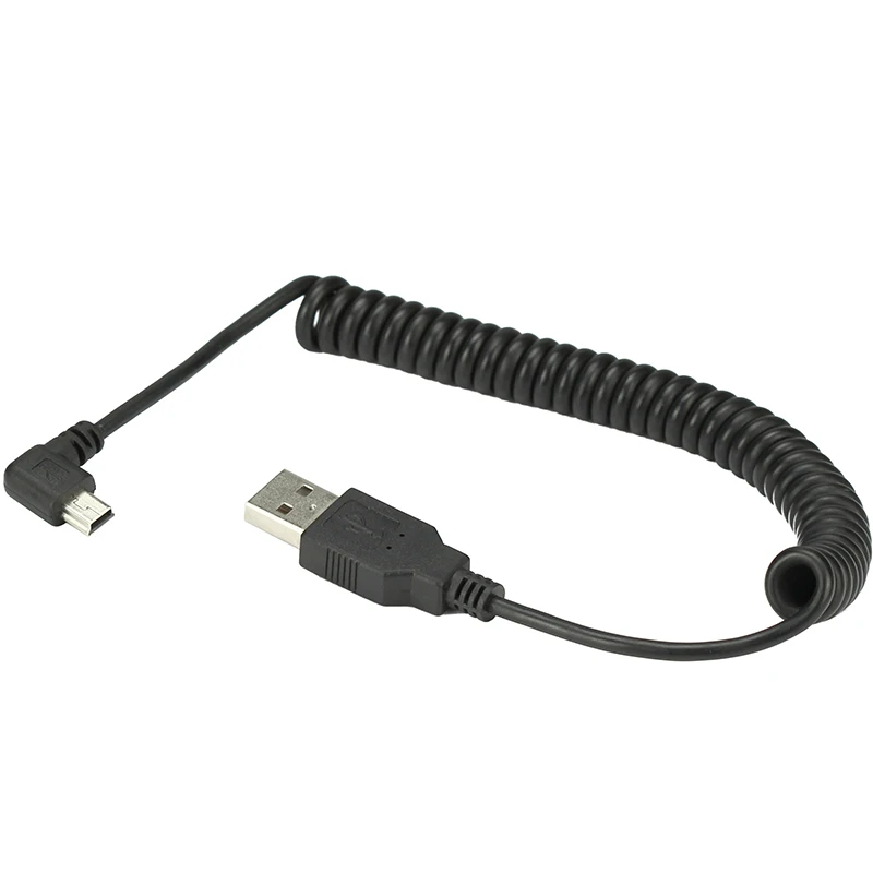40CM USB 2.0 Male to MINI USB 2.0 Male 90 Degree Angle Retractable Data Charging Cable-animated-img