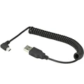 40CM USB 2.0 Male to MINI USB 2.0 Male 90 Degree Angle Retractable Data Charging Cable