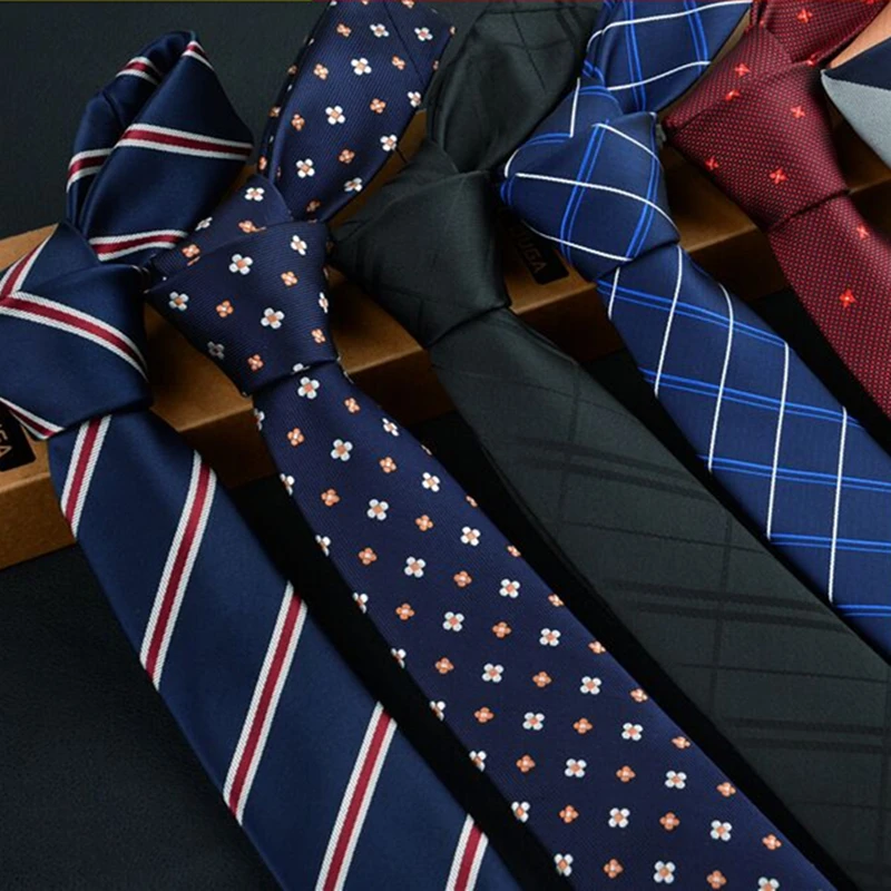 46 Style 6 cm necktie red wedding tie for men luxury 2024 slim corbatas para hombre black Business gravatas masculino light blue-animated-img