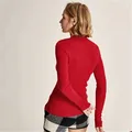 100%hand made pure wool knit women brief turtleneck slim pullover sweater solid color M preview-5