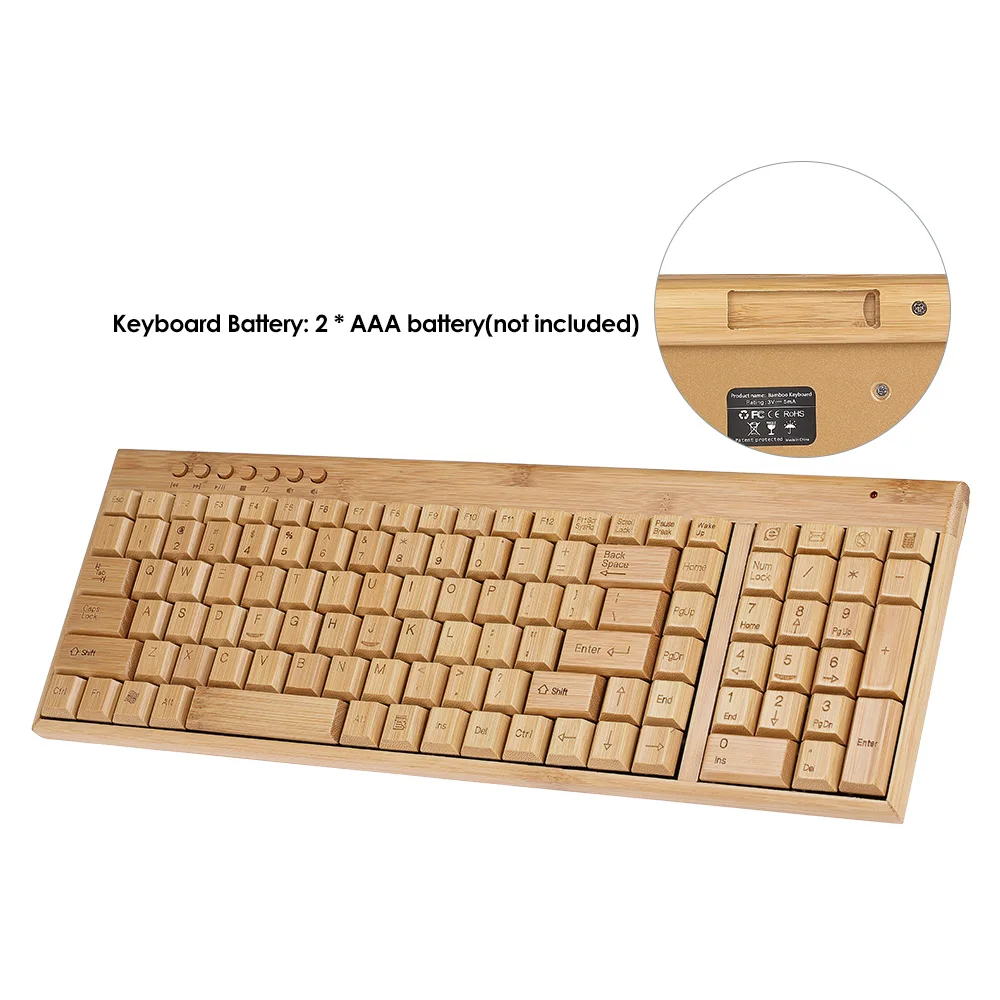 wooden pc keyboard