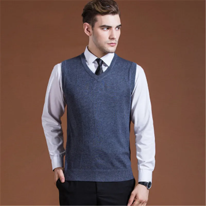 Mens Sweater Vest Wool Pullover 