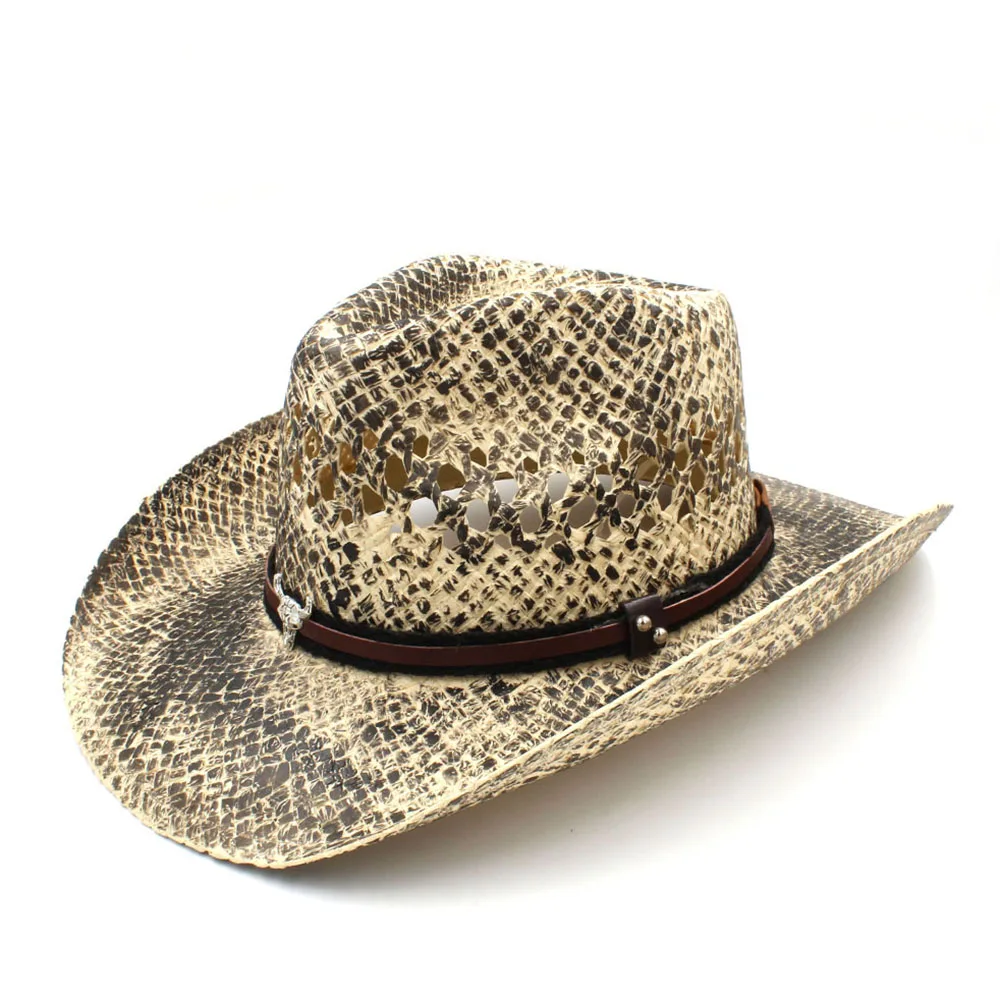Fashion Women Men Straw Western Cowboy 