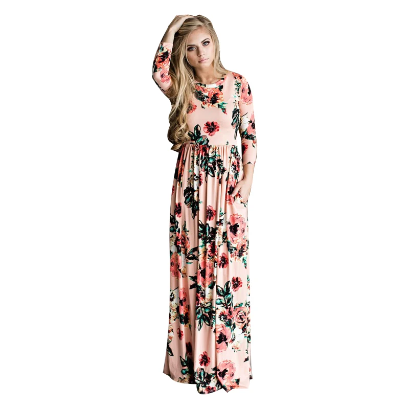 Bohemian Maternity Dress Floral Printed 