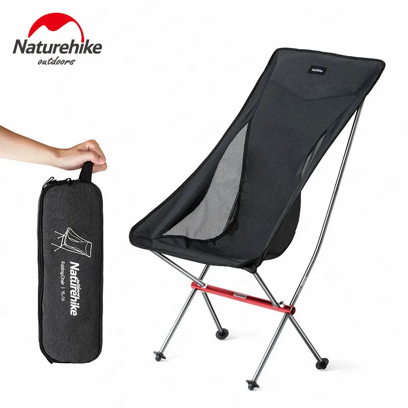 קנו קמפינג, טיולים, טרקים  Naturehike YL06 Outdoor Camping Folding Moon  Chairs 1.28kg Ultralight Portable Travel Fishing Deck Chair Beach leisure  Chair