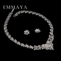 Emmaya New Top White Gold Plate Flower AAA Cubic Zircon Pendant/Earrings for Women Wedding Jewelry Sets preview-4
