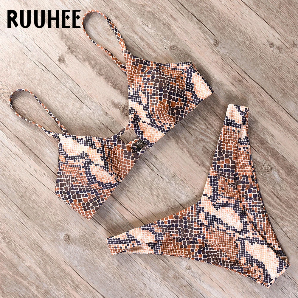  RUUHEE Women Cutout Bikini Set Push Up Top High