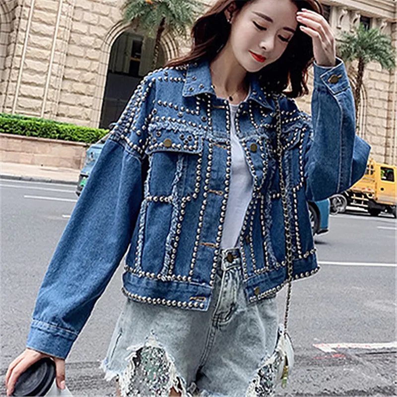 denim jacket with diamonds