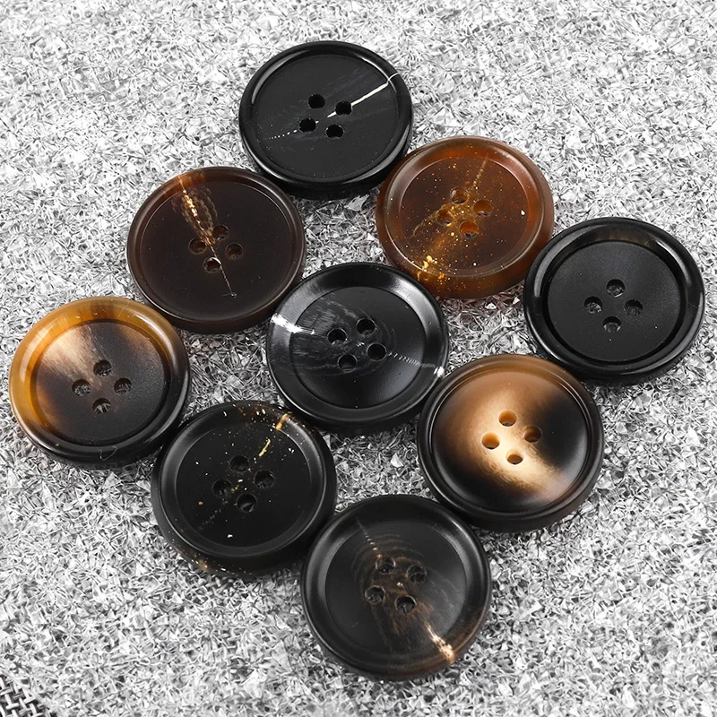 New 10pcs Resin 4 holes Buttons Sewing accessories Size Complete for clothing Decorative Plastic Buttons Handmade DIY-animated-img