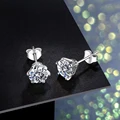 New Arrival 0.5 Carat Moissanite Gemstone Stud Earrings for Women Solid 925 Sterling Silver D color Solitaire Fine Jewelry preview-4