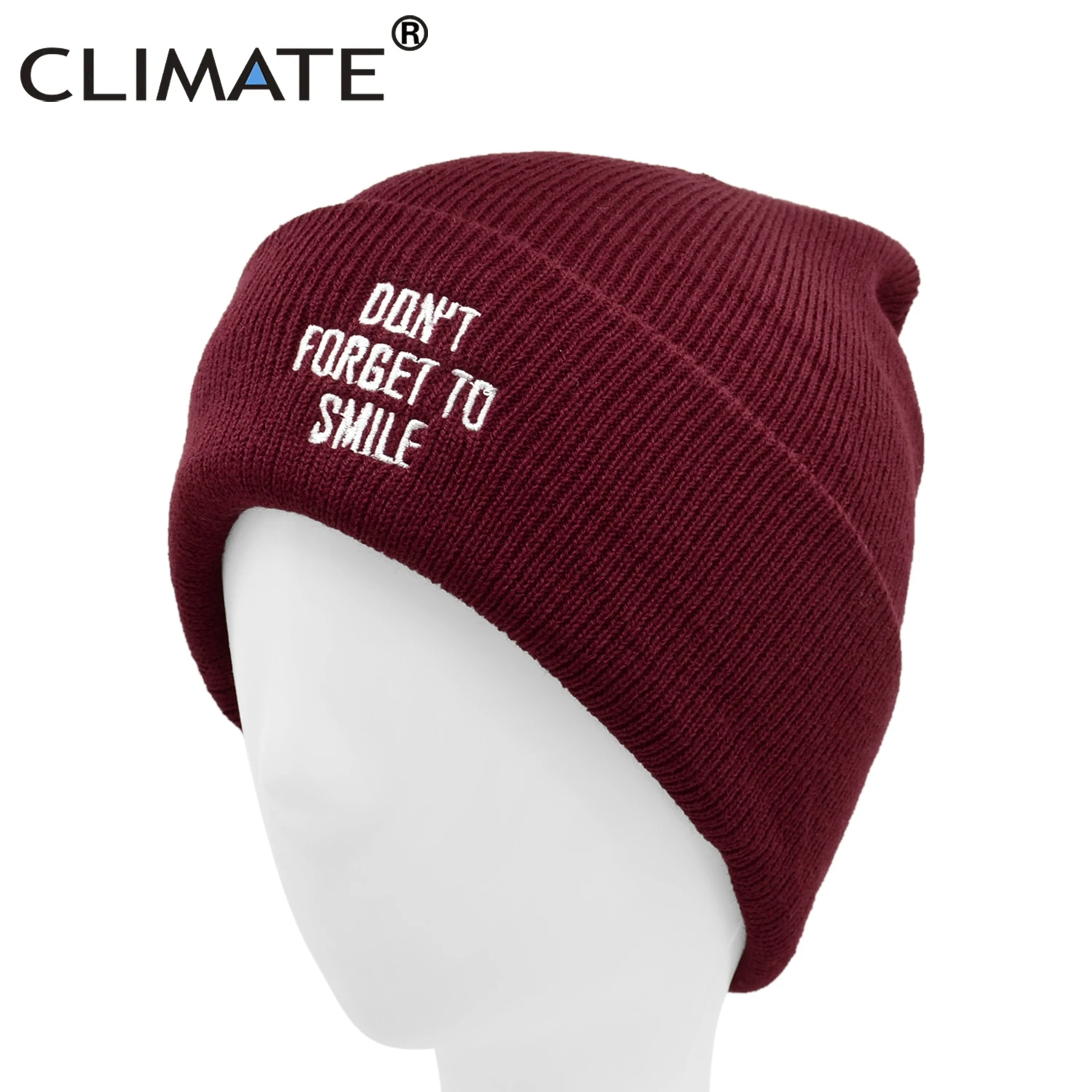 CLIMATE Men Women Beanie Hat Smile 