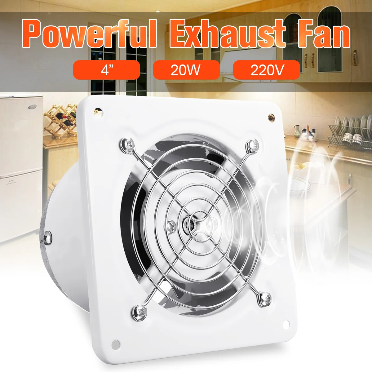 kitchen exhaust fan 4 inch duct