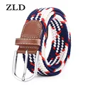 ZLD 60 Colors Female Casual Knitted Pin Buckle Men Belt Woven Canvas Elastic Expandable Braided Stretch Belts For Women Jeans preview-1