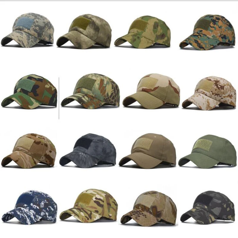 Adjustable Baseball Cap Tactical Summer Sunscreen Hat Camouflage Camo Airsoft Hunting Camping Hiking Fishing Caps-animated-img